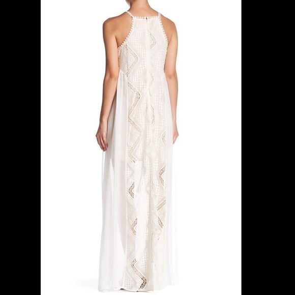 Line & Dot Lyon Lace Hi-Lo Maxi Dress Cream NWT - Picture 5 of 5
